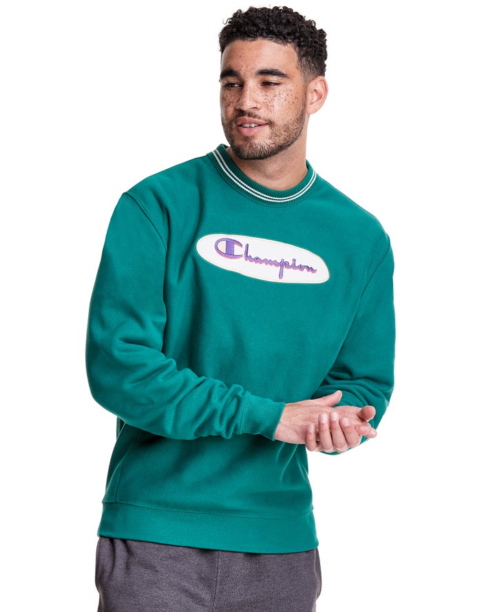 Sudadera Champion Hombre - Premium Reverse Weave® Crew ( Verde ) 2461083-GS